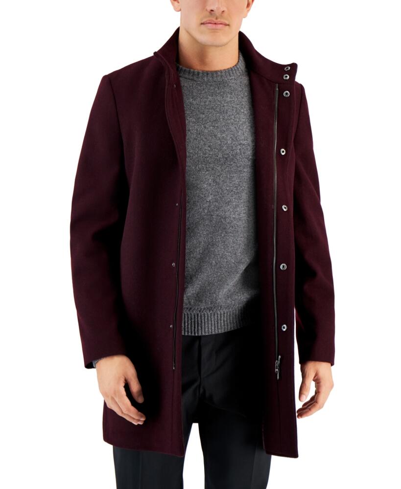 Calvin Klein Men's Mayden Slim-Fit Overcoat - Burgundy Cover