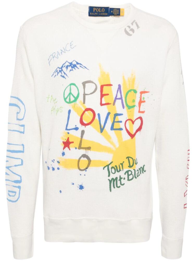 Polo Ralph Lauren peace-print cotton jumper - White Cover