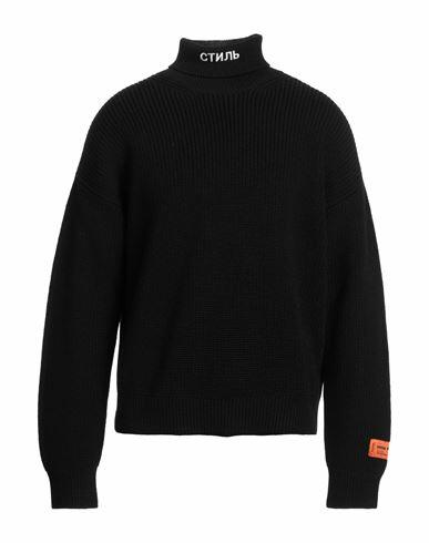 Heron Preston Man Turtleneck Black Virgin Wool Cover