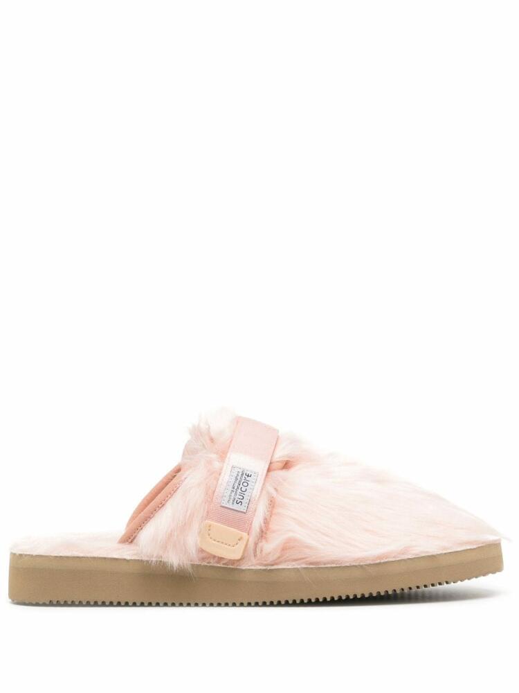 Suicoke Zavo-2eu faux-fur slippers - Pink Cover