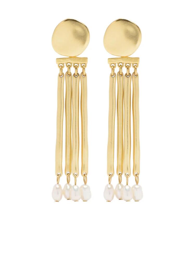 Bimba y Lola pearl-embellished drop earrings - Gold Cover