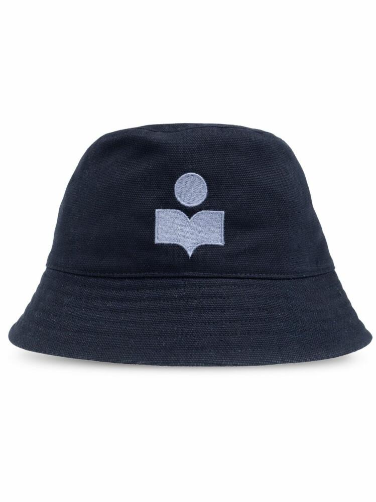 ISABEL MARANT logo-appliqué cotton bucket hat - Blue Cover