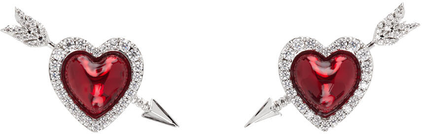 SHUSHU/TONG Silver YVMIN Edition Enamel Heart Arrow Earrings Cover