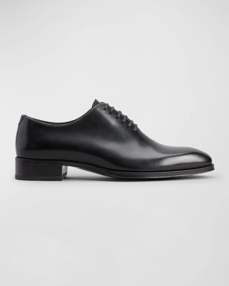 TOM FORD Men's Elkan Burnished Leather Oxfords Cover