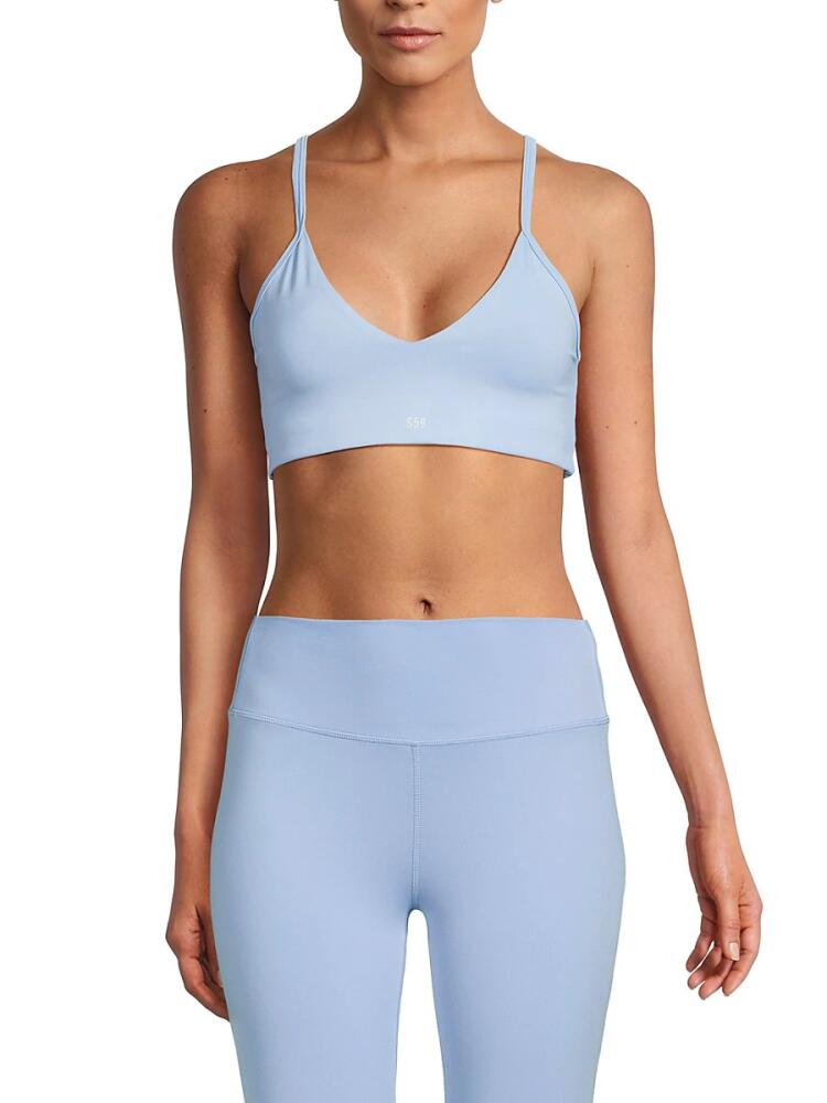 Splits59 Women's Maya V Back Sports Bra - Sky Blue Cover