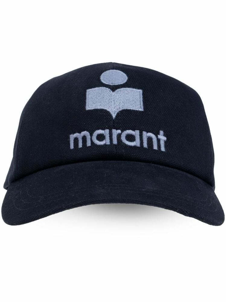 ISABEL MARANT logo-embroidered cotton cap - Blue Cover