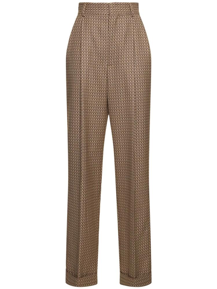 MOSCHINO High Rise Jacquard Straight Pants Cover