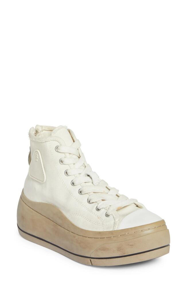 R13 Kurt Platform High Top Sneaker in Ecru Cover