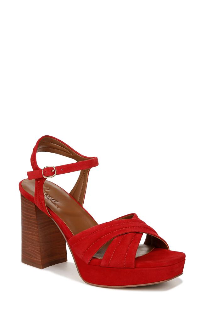 27 EDIT Naturalizer Jaime Ankle Strap Platform Sandal in Crantini Red Suede Cover