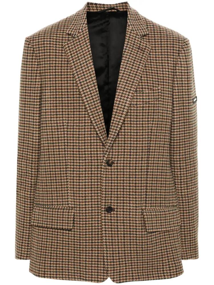 Balenciaga logo-appliqué houndstooth blazer - Neutrals Cover