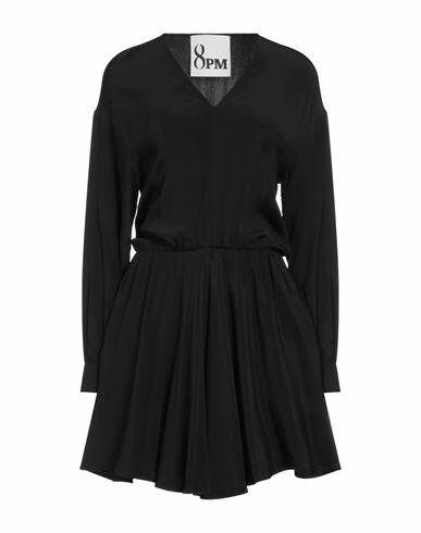 8pm Woman Mini dress Black Acetate, Silk Cover