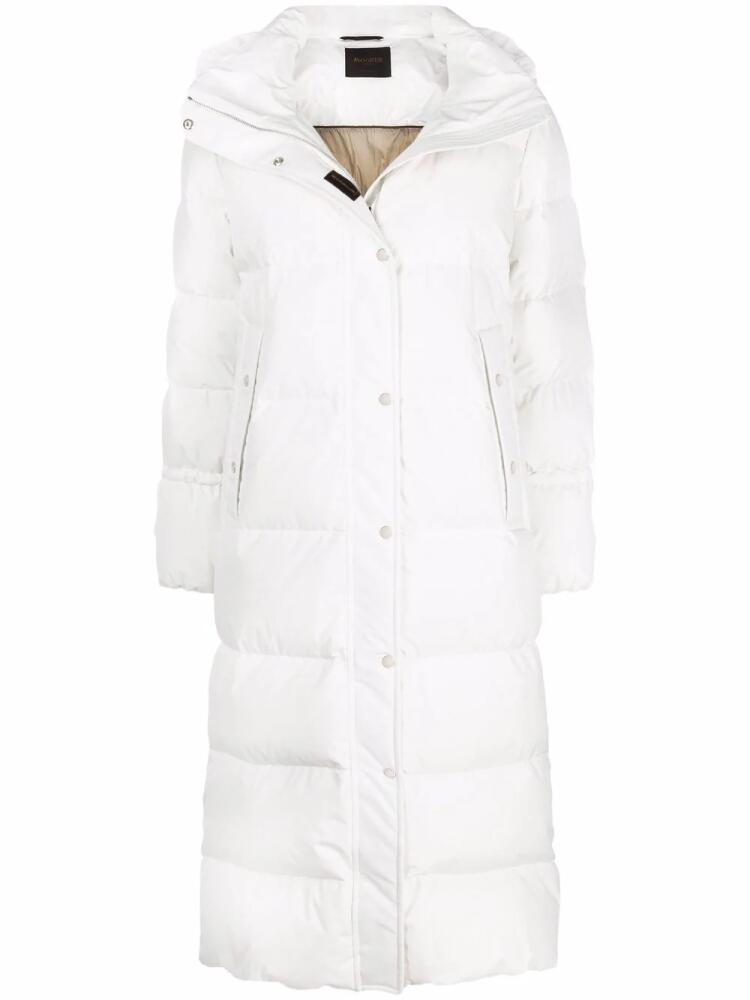 Moorer padded funnel-neck coat - White Cover