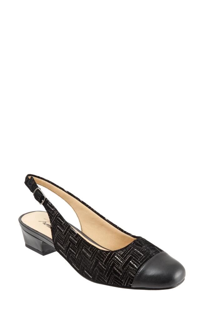 Trotters 'Dea' Slingback in Black/Black Leather Cover