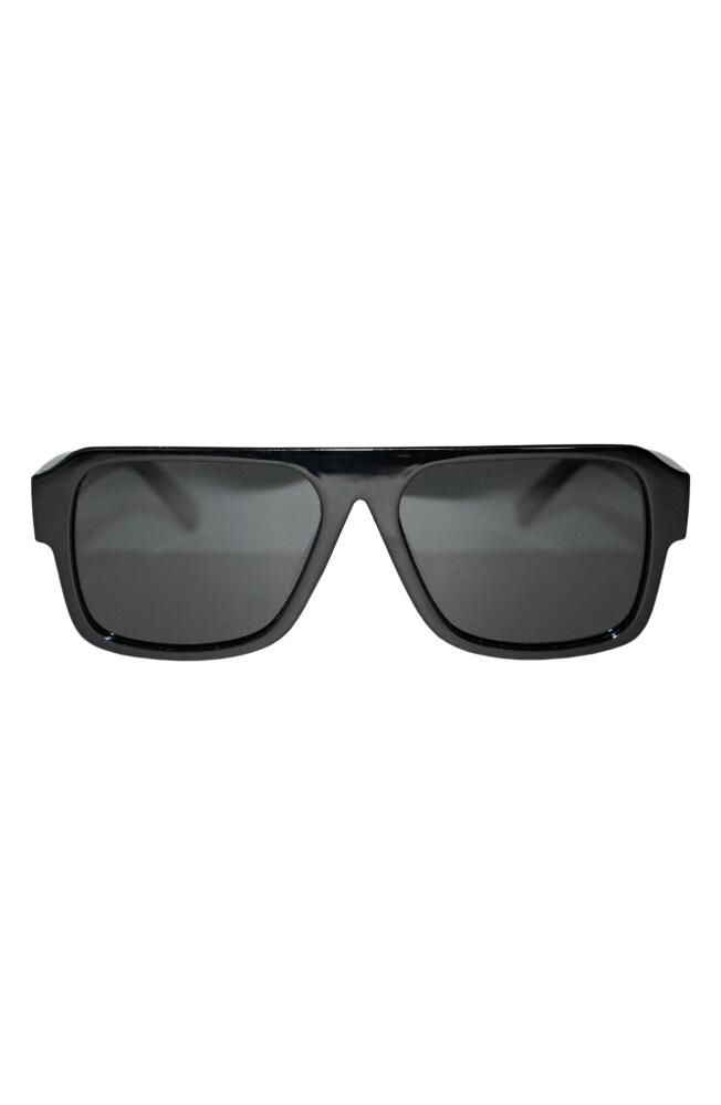 Fifth & Ninth Lennon 68mm Polarized Square Sunglasses in Black/Black Cover