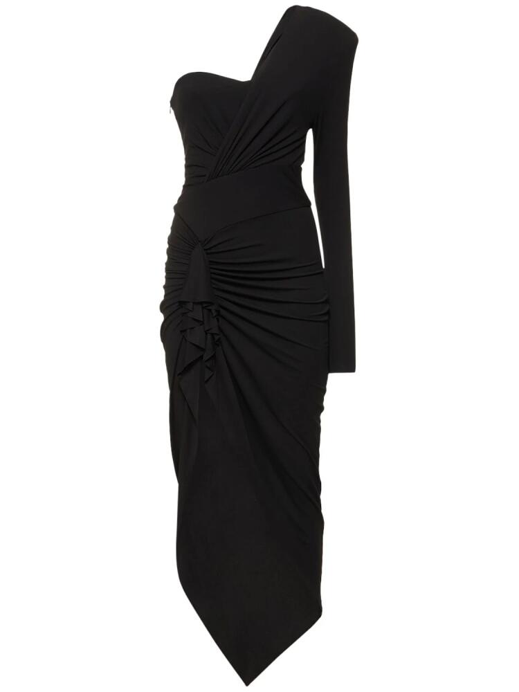 ALEXANDRE VAUTHIER One Shoulder Viscose Jersey Midi Dress Cover