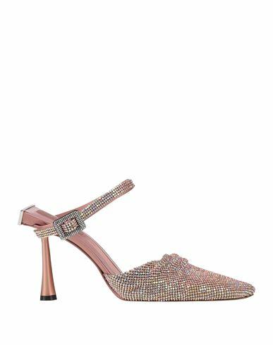 Benedetta Bruzziches Woman Mules & Clogs Pastel pink Metal, Leather, Textile fibers Cover