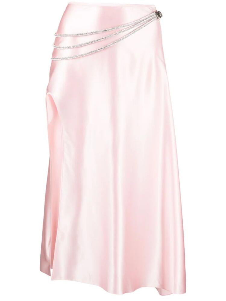 Nuè Laetitia rhinestone-embellished midi skirt - Pink Cover