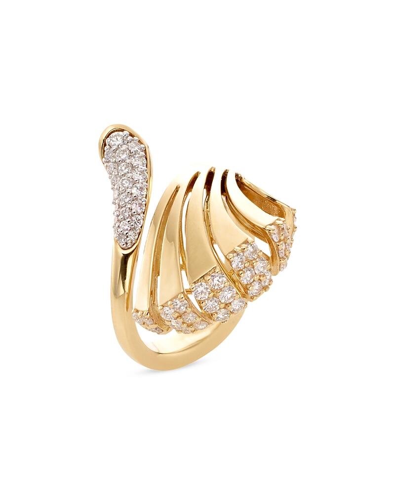 Miseno Jewelry 18K Yellow Gold Raggi Diamond Fan Ring Cover