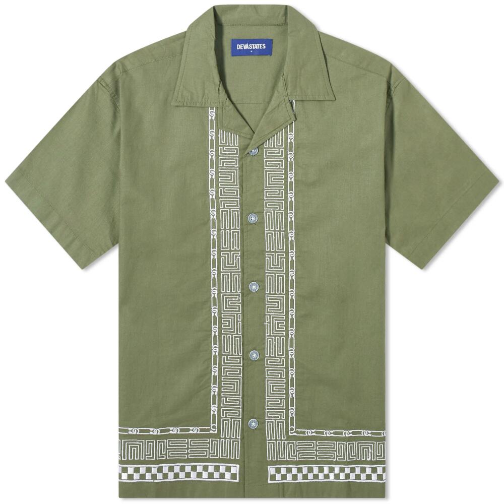 Deva States Men's Relic Short Sleeve Vacation Shirt in Olive Green Cover