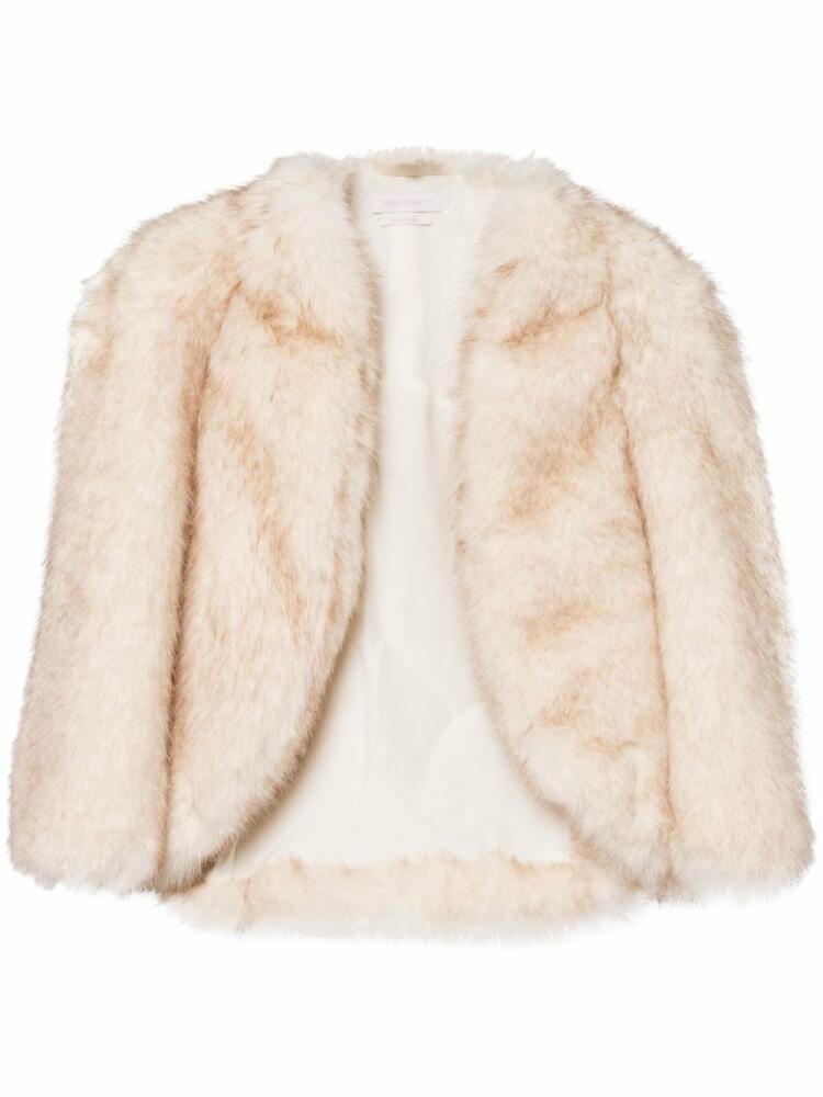 Saiid Kobeisy cropped faux-fur jacket - Neutrals Cover