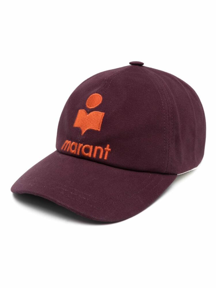 ISABEL MARANT logo-embroidered cotton cap - Purple Cover