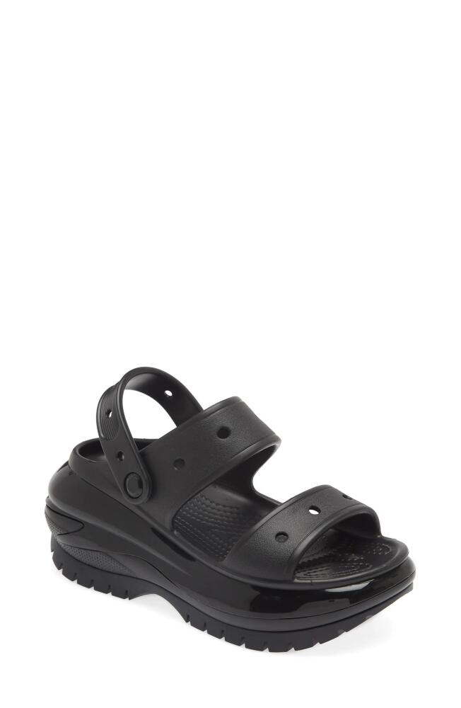 CROCS Classic Mega Crush Water Resistant Platform Sandal in Black Cover