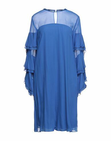 Atos Lombardini Woman Mini dress Bright blue Viscose, Polyester Cover