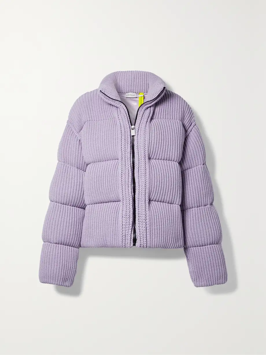 Moncler Genius - Quilted Ribbed-knit Down Jacket - Purple Cover