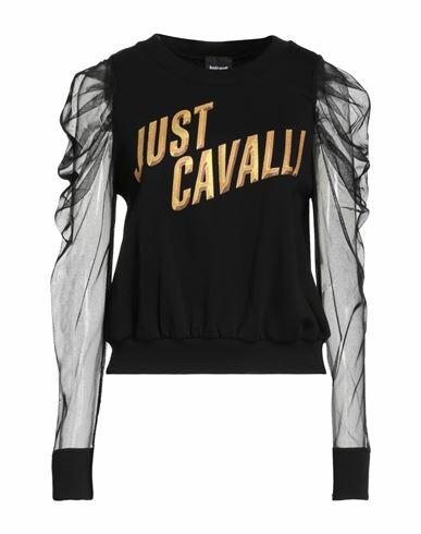 Just Cavalli Woman Sweatshirt Black Cotton, Polyester Cover