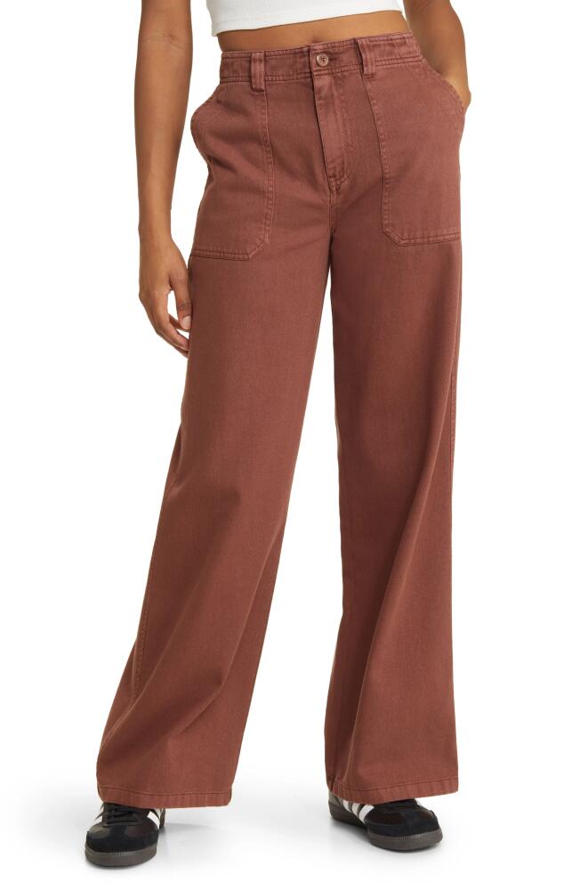 BP. Utility High Waist Wide Leg Pants in Brown Chino Cover