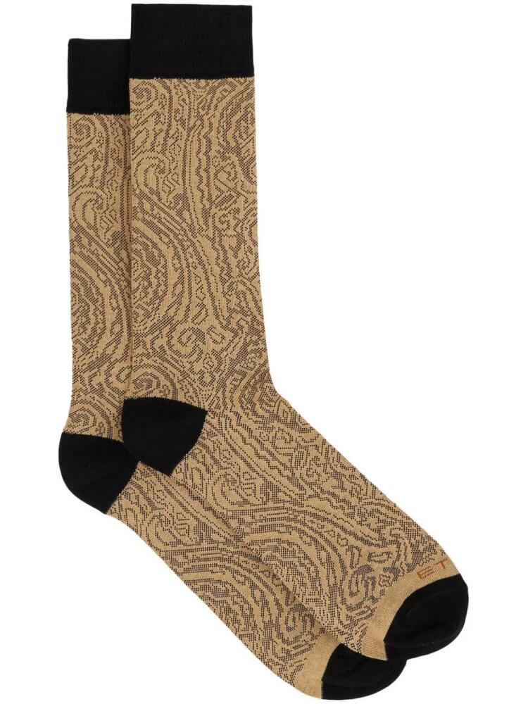 ETRO paisley-print knit socks - Brown Cover