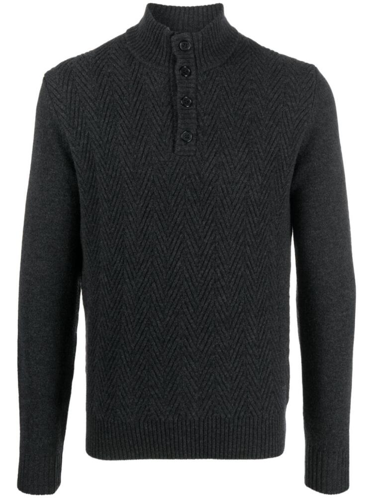 Corneliani herringbone mock-neck jumper - Grey Cover