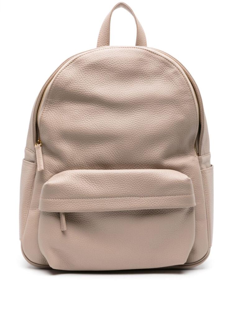 Eleventy pebbled-leather laptop backpack - Neutrals Cover