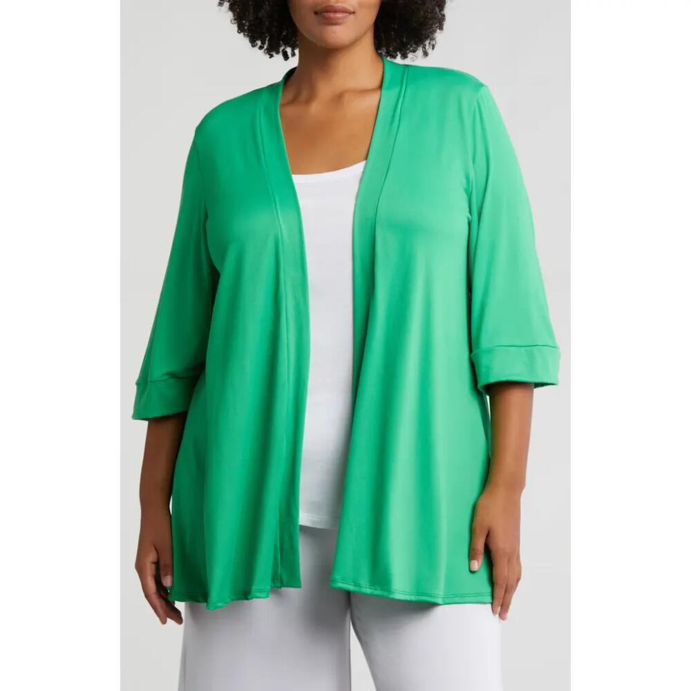 24seven Comfort Apparel Open Front Cardigan in Grass Cover