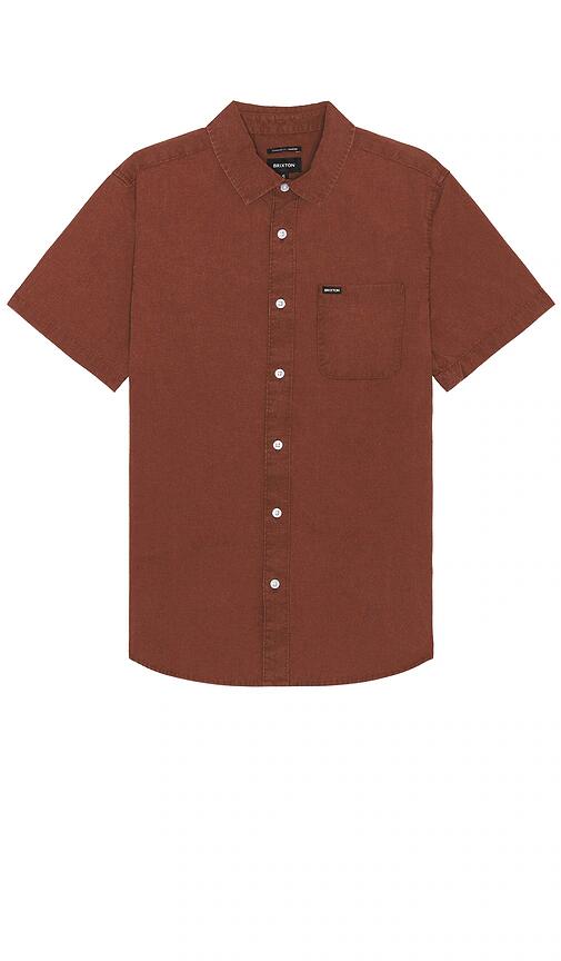 Brixton Charter Sol Wash Short Sleeve Shirt in Brown Cover