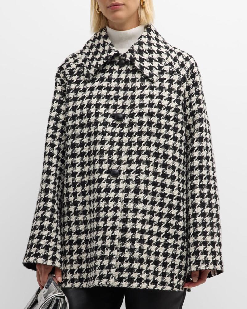 Lafayette 148 New York Oversized Houndstooth Car Coat Cover