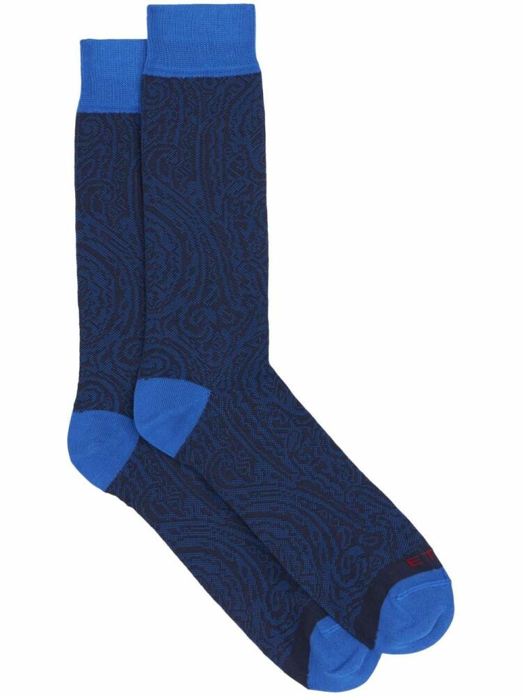 ETRO paisley-print ribbed socks - Blue Cover