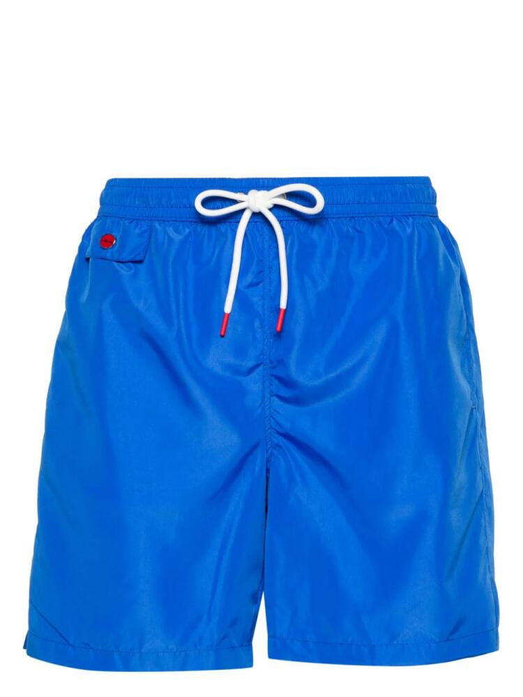 Kiton logo-embroidered swim shorts - Blue Cover