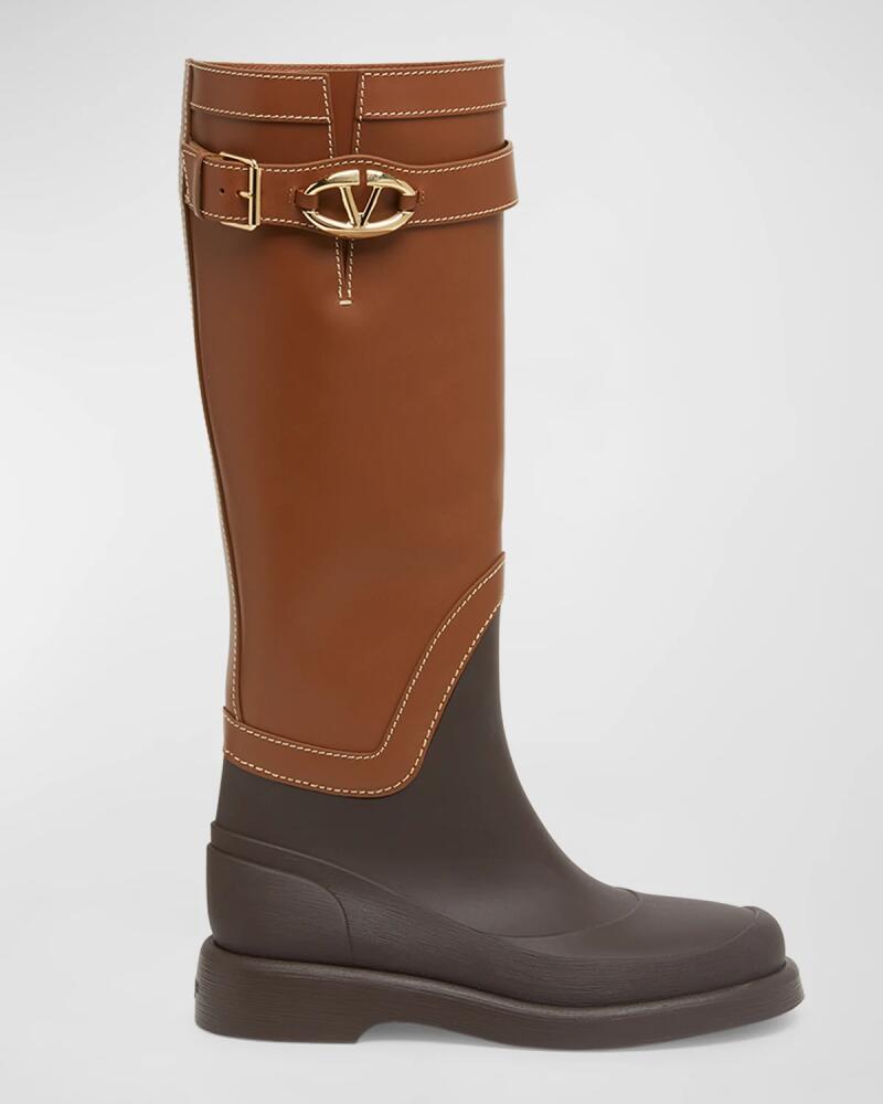 Valentino Garavani VLogo Bicolor Tall Rain Boots Cover