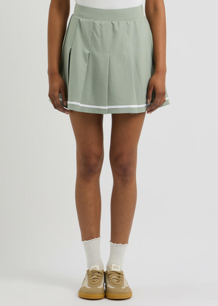 Varley Clarendon Pleated Stretch-jersey Skort - Sage Cover