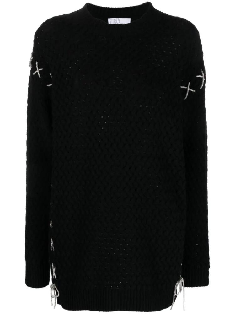 Giuseppe Di Morabito embellished wool-cashmere blend minidress - Black Cover