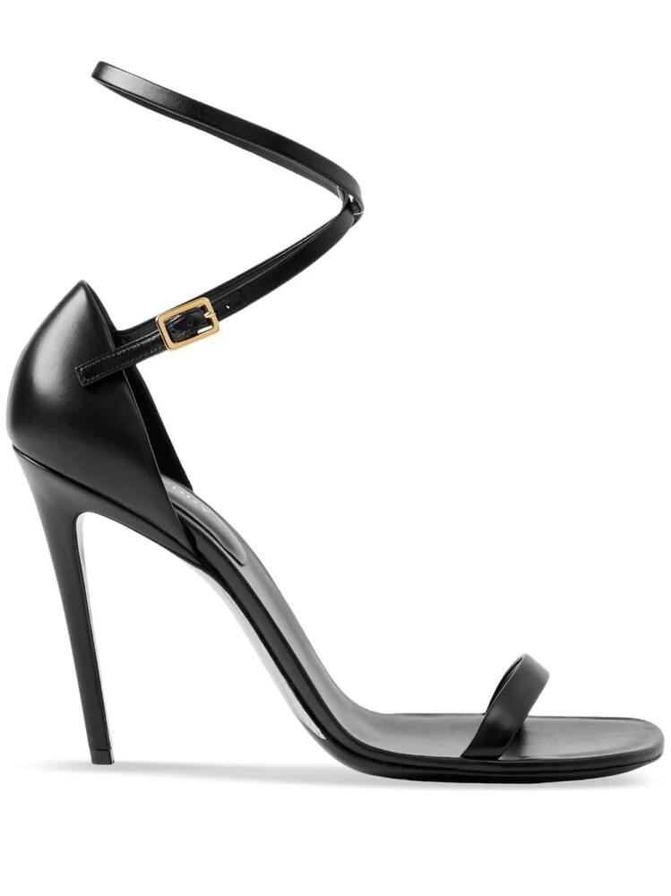 Burberry 100mm wrap-around leather sandals - Black Cover