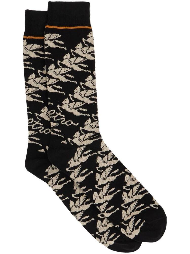 ETRO Pegaso-print knit socks - Black Cover