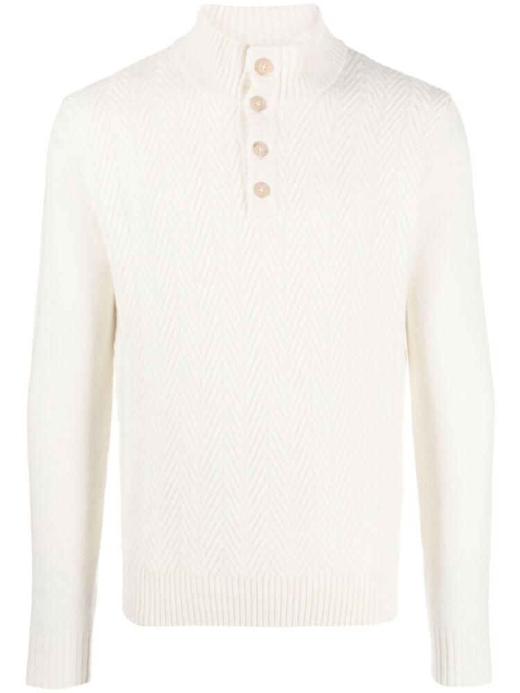 Corneliani herringbone mock-neck jumper - Neutrals Cover