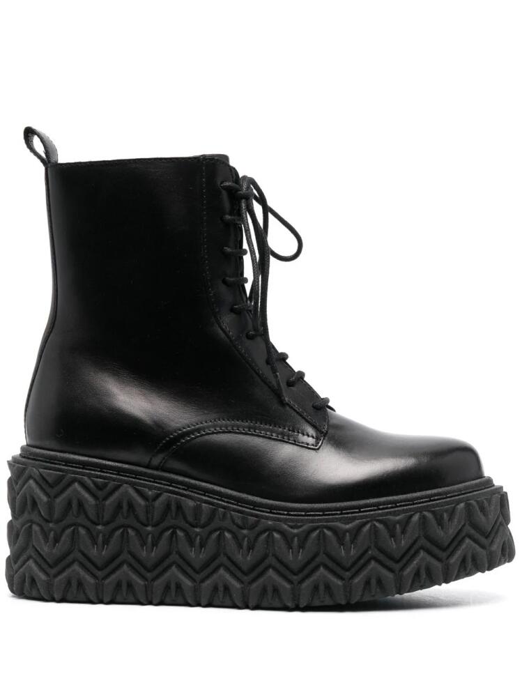 Patrizia Pepe 80mm logo-embossed sole ankle boots - Black Cover