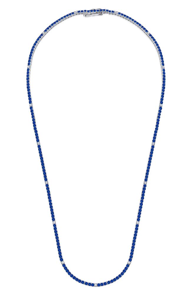 Crislu Cubic Zirconia Tennis Necklace in Sapphire Cover