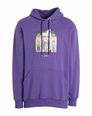 Throwback. Man Sweatshirt Purple Cotton Cover