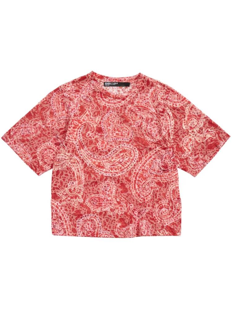 Bimba y Lola paisley-print T-shirt - Red Cover