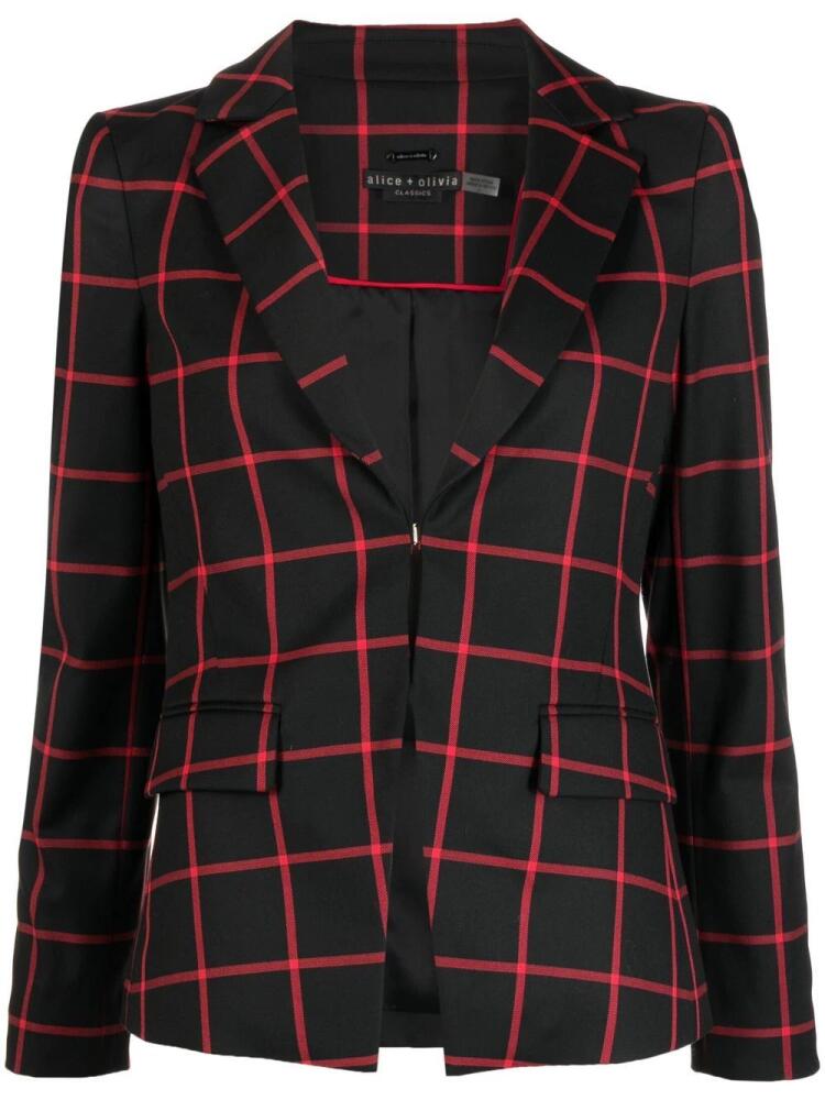 alice + olivia Mya grid-print blazer - Black Cover