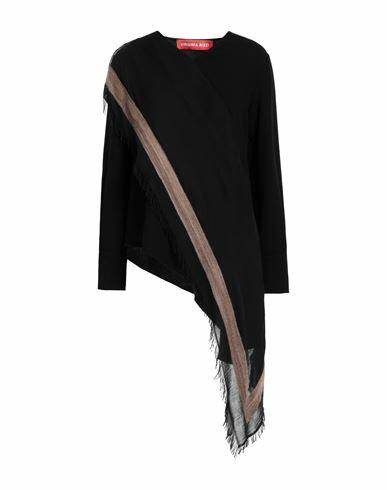 Virginia Bizzi Woman Top Black Polyester, Modal, Virgin Wool Cover